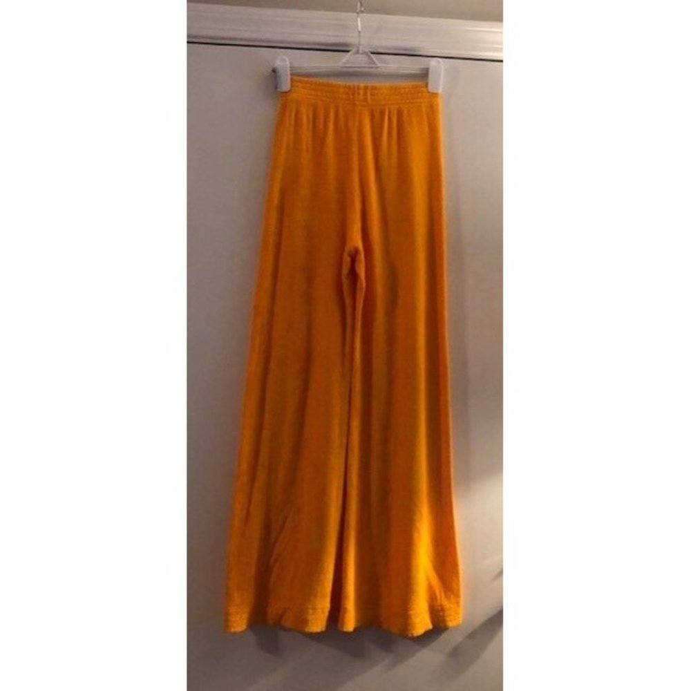 NWT SIMON MILLER GOLDEN YELLOW RETRO LOA WIDE LEG TERRY CLOTH PANTS SIZE SMALL - Picture 9 of 11